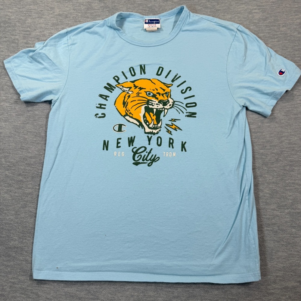Champion T Shirt Mens M Blue New York City Wildcat Graphic Tee Urban Style